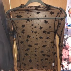 MESH STAR PRINT LONG SLEEVE